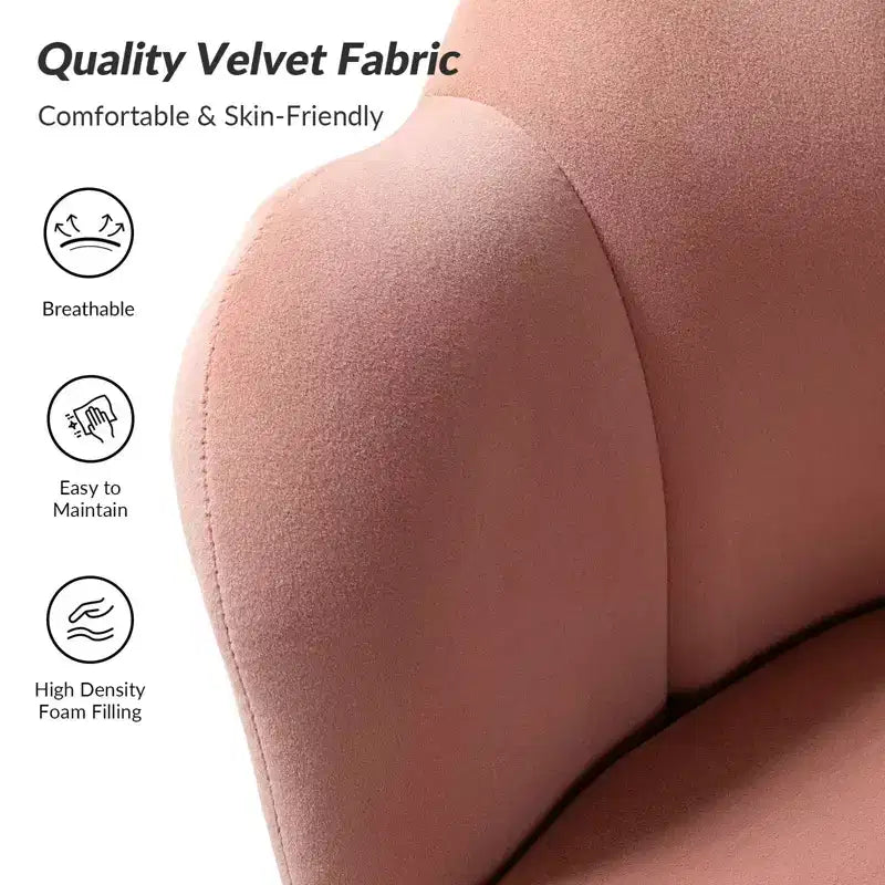 Poltrona d'accento Yves da salotto, comoda poltrona a barilotto con gambe in metallo dorato