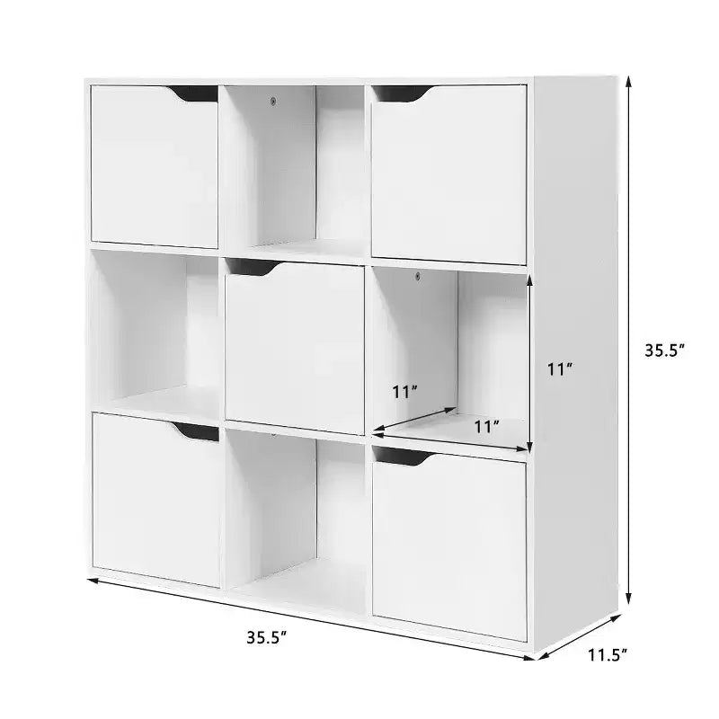 Costway Libreria a 9 Cubi Mobile Libreria in Legno Scaffali per Riporre Oggetti Divisorio per Ambienti Organizzazione