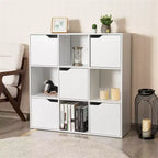 Costway Libreria a 9 Cubi Mobile Libreria in Legno Scaffali per Riporre Oggetti Divisorio per Ambienti Organizzazione