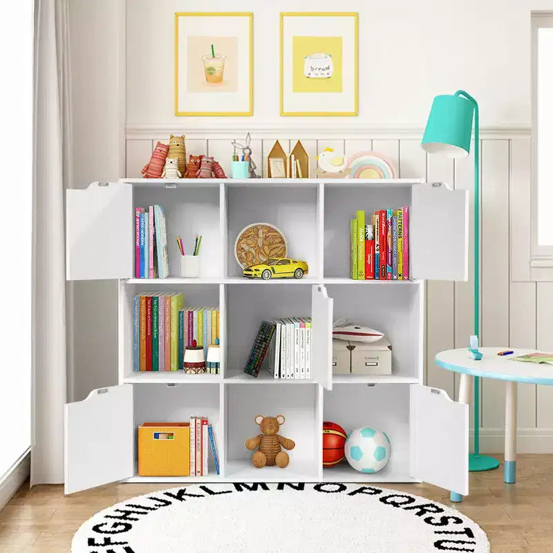 Costway Libreria a 9 Cubi Mobile Libreria in Legno Scaffali per Riporre Oggetti Divisorio per Ambienti Organizzazione