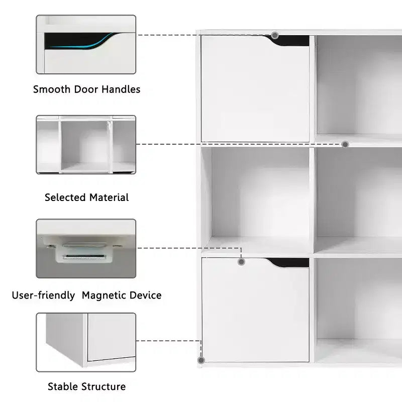 Costway Libreria a 9 Cubi Mobile Libreria in Legno Scaffali per Riporre Oggetti Divisorio per Ambienti Organizzazione