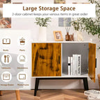 Credenza Buffet Contenitore con 2 Ante e Gambe in Metallo Mobiletto 81 cm