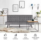 Futon Divano Letto in Ecopelle Convertibile Pieghevole per Soggiorno Bianco/Nero/Grigio