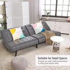 Futon Divano Letto in Ecopelle Convertibile Pieghevole per Soggiorno Bianco/Nero/Grigio