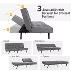 Futon Divano Letto in Ecopelle Convertibile Pieghevole per Soggiorno Bianco/Nero/Grigio
