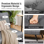 Futon Divano Letto in Ecopelle Convertibile Pieghevole per Soggiorno Bianco/Nero/Grigio