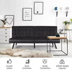 Futon Divano Letto in Ecopelle Convertibile Pieghevole per Soggiorno Bianco/Nero/Grigio