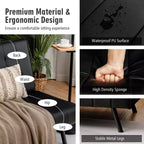 Futon Divano Letto in Ecopelle Convertibile Pieghevole per Soggiorno Bianco/Nero/Grigio