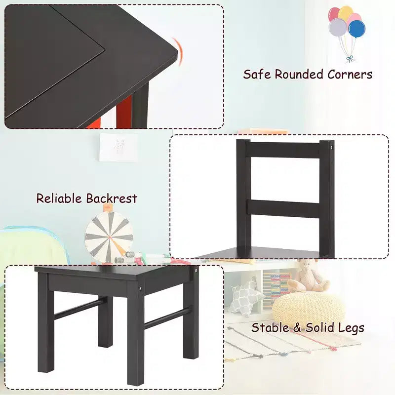 Tavolo Attività per Bambini 2-in-1 e 2 Sedie con Contenitore, Tavolo per Costruzioni