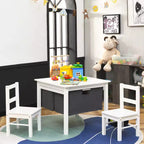 Tavolo Attività per Bambini 2-in-1 e 2 Sedie con Contenitore, Tavolo per Costruzioni