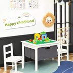 Tavolo Attività per Bambini 2-in-1 e 2 Sedie con Contenitore, Tavolo per Costruzioni
